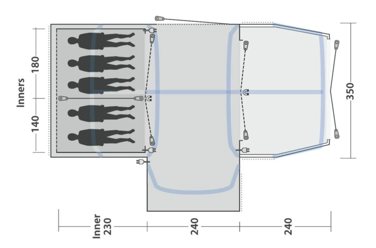 Outwell Mountain Lake 5ATC Tent (2022) 4 Outwell Mountain Lake 5ATC Tent (2022) - Image 2