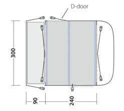 Outwell Newburg 240 Air Low Drive Away Awning -Professional Camping Store 111245 newburg 240 air drawing floorplan3