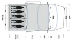 Outwell Jacksondale 5PA Tent (2022) -Professional Camping Store 111269 jacksondale 5pa drawing floorplan3