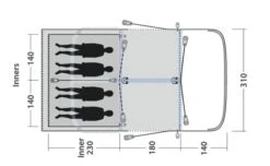 Outwell Springville 4SA Tent (2023) -Professional Camping Store 111275 springville 4sa drawing floorplan3