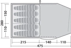 Robens Double Dreamer 5 Tent (2023) -Professional Camping Store 130279 double dreamer 5 drawing floorplan3