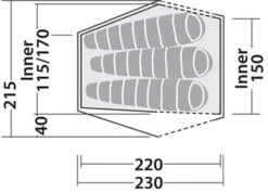 Robens Chaser 3XE Tent (2022) -Professional Camping Store 130317 chaser 3xe drawing floorplan3