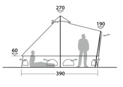Outwell Robens Klondike Twin Tipi Tent (2023) -Professional Camping Store 130359 klondike twin drawing other4