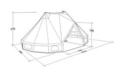 Outwell Robens Klondike Twin Tipi Tent (2023) -Professional Camping Store 130359 klondike twin drawing perspective2