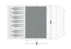 Outwell Knoxville 7SA Flat Woven Carpet -Professional Camping Store 170938 flat woven carpet knoxville 7sa drawing floorplan2