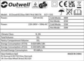 Outwell Ecocool Coolbox 35L 12/230v 9 Outwell Ecocool Coolbox 35L 12/230v - Image 7