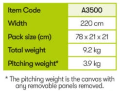 Quest Falcon 220 Poled Porch Caravan Awning (2022) -Professional Camping Store a3500 10 midsize