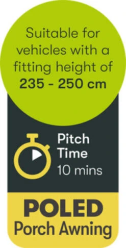 Quest Falcon 390 Poled Porch Caravan Awning (2022) -Professional Camping Store a3503 9 midsize