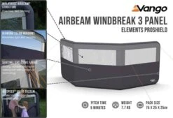 Vango Airbeam Windbreak 3 Panel (Elements Proshield) -Professional Camping Store airbeam windbreak 3 panel elements proshield high res