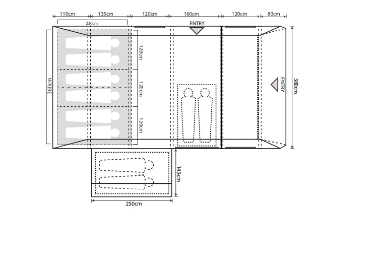 Outdoor Revolution Airedale 6.0SE Tent (2023) 4 Outdoor Revolution Airedale 6.0SE Tent (2023) - Image 2