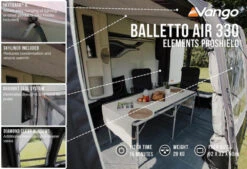 Vango Airbeam Vango Balletto Air 330 Elements ProShield Caravan Awning (2023) -Professional Camping Store balletto air 330 eps lf2