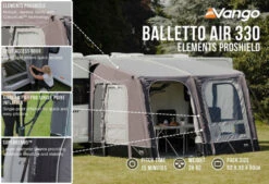 Vango Airbeam Vango Balletto Air 330 Elements ProShield Caravan Awning (2023) -Professional Camping Store balletto air 330 lf1
