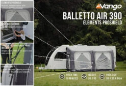 Vango Airbeam Vango Balletto Air 390 Elements ProShield Caravan Awning (2023) -Professional Camping Store balletto air 390 eps