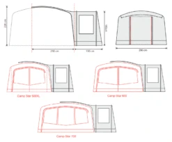 Outdoor Revolution Camp Star Side Porch (500xl, 600, 700) (2022) -Professional Camping Store campstar side porch floorplans 1