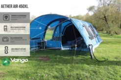 Vango Airbeam Vango Aether Air 450XL Tent (2022) -Professional Camping Store earth collection airbeam infographics call outs6
