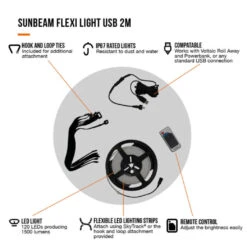 Vango Sunbeam Flexi Light 2m (USB) -Professional Camping Store family essentials infographicscall outs5