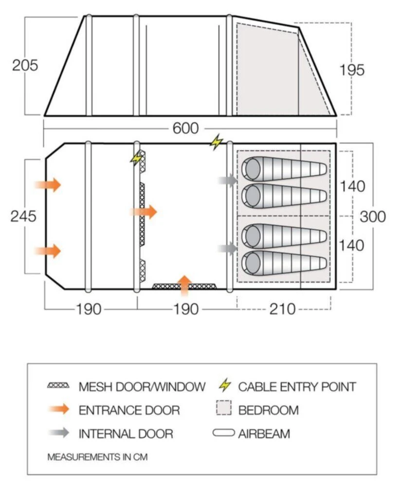Vango Airbeam Vango Joro Air 450 Eco Dura Tent Package (2023) 5 Vango Airbeam Vango Joro Air 450 Eco Dura Tent Package (2023) - Image 3