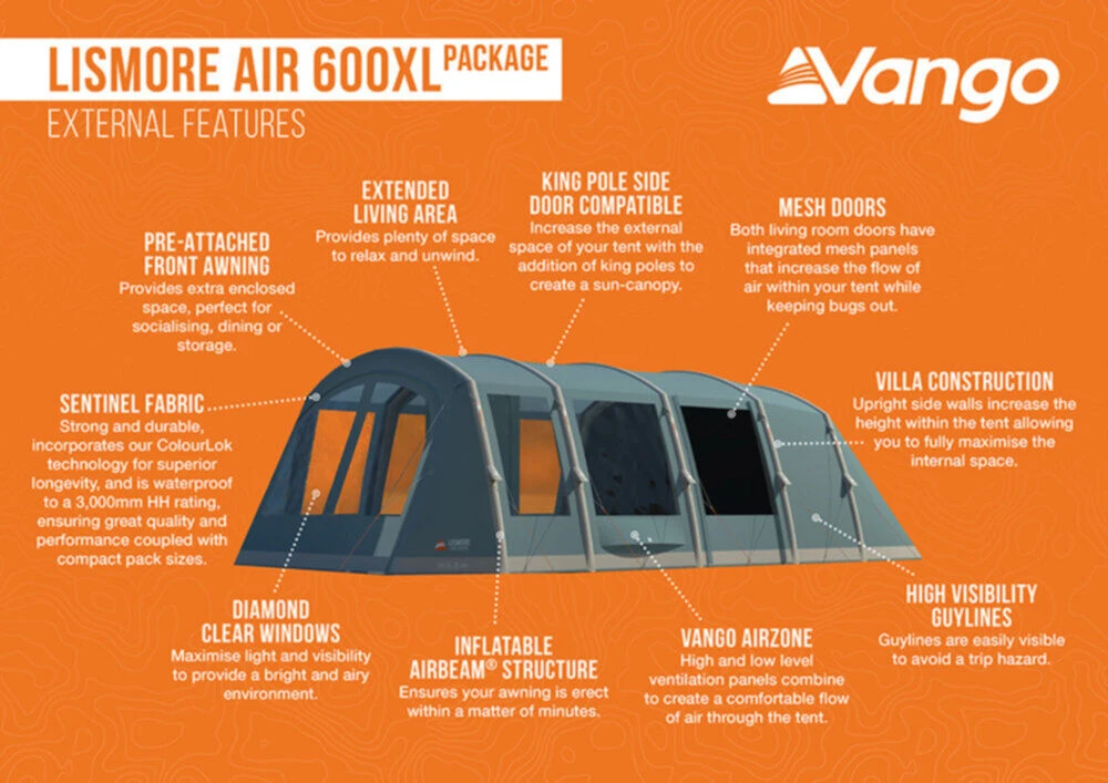 Vango Airbeam Vango Lismore Air 600XL Tent Package (2023) 6 Vango Airbeam Vango Lismore Air 600XL Tent Package (2023) - Image 4