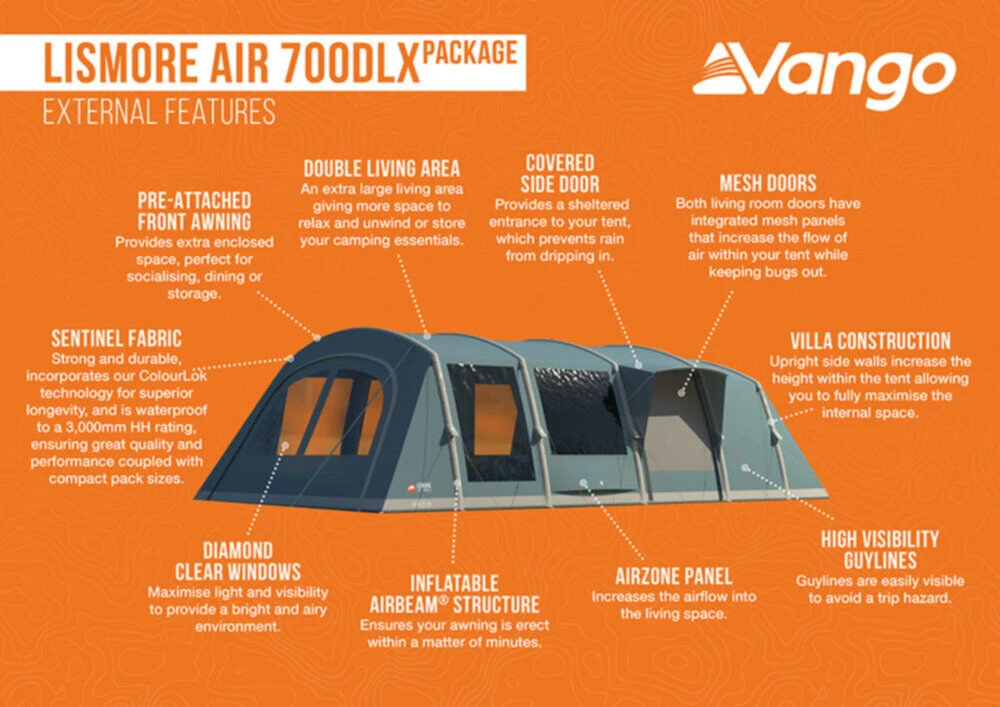 Vango Airbeam Vango Lismore Air 700DLX Tent Package (2023) 6 Vango Airbeam Vango Lismore Air 700DLX Tent Package (2023) - Image 4