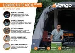 Vango Airbeam Vango Lismore Air TC 600XL Tent Package (2023) -Professional Camping Store lismore air tc 600xl package2