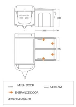 Vango Airbeam Vango Riviera Air 330 Elements ProShield Caravan Awning (2023) -Professional Camping Store riviera 330 floorplan