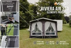Vango Airbeam Vango Riviera Air 330 Elements ProShield Caravan Awning (2023) -Professional Camping Store riviera air 330 eps