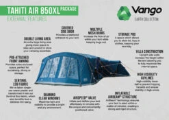 Vango Airbeam Vango Tahiti 850XL Air Tent (2023) -Professional Camping Store tahiti air 850xl package