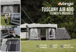 Vango Airbeam Vango Tuscany Air 400 Elements Proshield Caravan Awning (2023) -Professional Camping Store tuscany air 400 eps 1