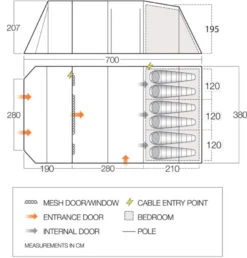 Professional Camping Store -Professional Camping Store vango 2020 tents floorplan stargrove ii 600xl