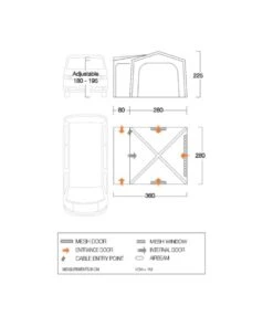Vango Airbeam Vango Agora Air VW Awning (Moroccan Blue) 12 Vango Airbeam Vango Agora Air VW Awning (Moroccan Blue) -Professional Camping Store vango 2021 awnings floorplan agora vw