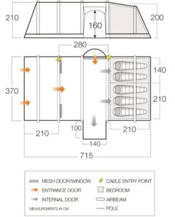 Vango Airbeam Vango Rome II Air 550XL Tent Package (2023) -Professional Camping Store vango 2021 tents floorplan rome air 550xl hi