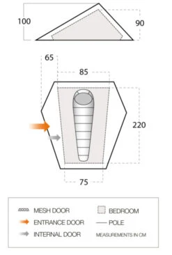 Vango Heddon 100 Tent (2022) -Professional Camping Store vango 2022 tents floorplan heddon 100 low res